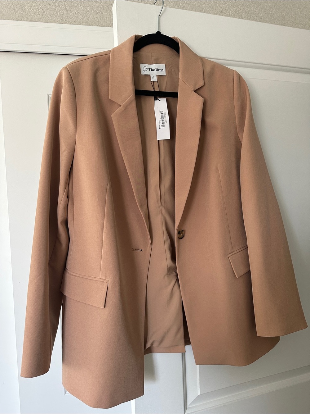 The Drop Tan Blazer Blake Long Jacket